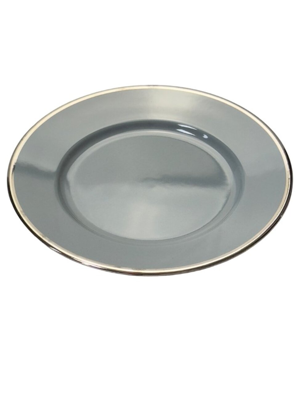 Walküre Gray Bread Plate With Silver Rim 7.5-Inch Diameter - Picture 4 of 7
